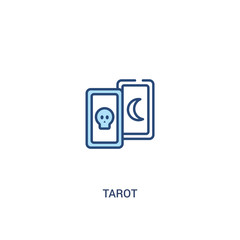 tarot concept 2 colored icon. simple line element illustration. outline blue tarot symbol. can be used for web and mobile ui/ux.