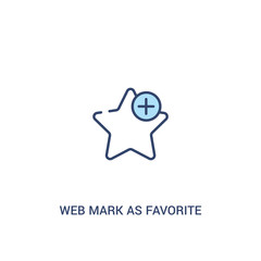web mark as favorite star concept 2 colored icon. simple line element illustration. outline blue web mark as favorite star symbol. can be used for web and mobile ui/ux.