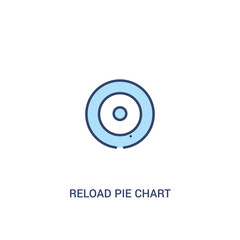 reload pie chart concept 2 colored icon. simple line element illustration. outline blue reload pie chart symbol. can be used for web and mobile ui/ux.
