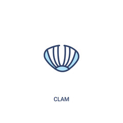 clam concept 2 colored icon. simple line element illustration. outline blue clam symbol. can be used for web and mobile ui/ux.