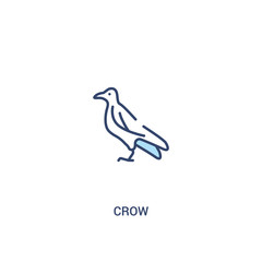 crow concept 2 colored icon. simple line element illustration. outline blue crow symbol. can be used for web and mobile ui/ux.