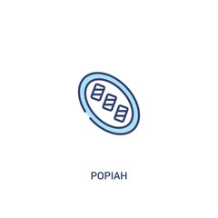 popiah concept 2 colored icon. simple line element illustration. outline blue popiah symbol. can be used for web and mobile ui/ux.