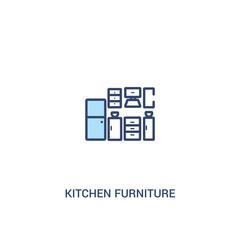 kitchen furniture concept 2 colored icon. simple line element illustration. outline blue kitchen furniture symbol. can be used for web and mobile ui/ux.