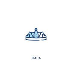 tiara concept 2 colored icon. simple line element illustration. outline blue tiara symbol. can be used for web and mobile ui/ux.