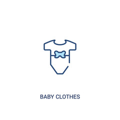 baby clothes concept 2 colored icon. simple line element illustration. outline blue baby clothes symbol. can be used for web and mobile ui/ux.