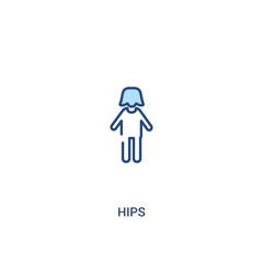 Obraz premium hips concept 2 colored icon. simple line element illustration. outline blue hips symbol. can be used for web and mobile ui/ux.