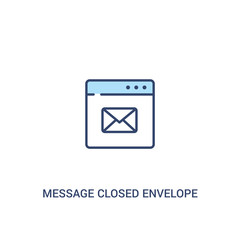 message closed envelope concept 2 colored icon. simple line element illustration. outline blue message closed envelope symbol. can be used for web and mobile ui/ux.