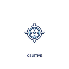 objetive concept 2 colored icon. simple line element illustration. outline blue objetive symbol. can be used for web and mobile ui/ux.