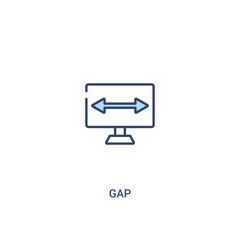 gap concept 2 colored icon. simple line element illustration. outline blue gap symbol. can be used for web and mobile ui/ux.