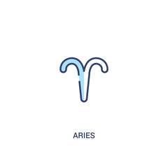 aries concept 2 colored icon. simple line element illustration. outline blue aries symbol. can be used for web and mobile ui/ux.