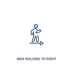 Fototapeta premium man walking to right concept 2 colored icon. simple line element illustration. outline blue man walking to right symbol. can be used for web and mobile ui/ux.