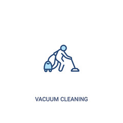 vacuum cleaning concept 2 colored icon. simple line element illustration. outline blue vacuum cleaning symbol. can be used for web and mobile ui/ux.