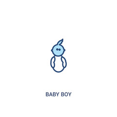 baby boy concept 2 colored icon. simple line element illustration. outline blue baby boy symbol. can be used for web and mobile ui/ux.