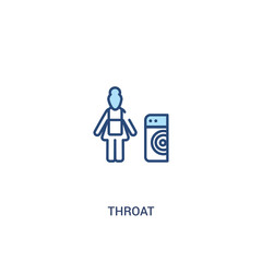 throat concept 2 colored icon. simple line element illustration. outline blue throat symbol. can be used for web and mobile ui/ux.