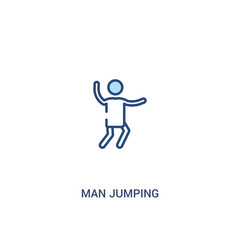 man jumping concept 2 colored icon. simple line element illustration. outline blue man jumping symbol. can be used for web and mobile ui/ux.
