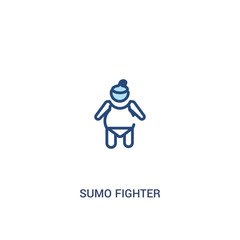sumo fighter concept 2 colored icon. simple line element illustration. outline blue sumo fighter symbol. can be used for web and mobile ui/ux.