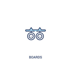 boards concept 2 colored icon. simple line element illustration. outline blue boards symbol. can be used for web and mobile ui/ux.
