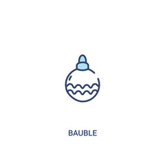bauble concept 2 colored icon. simple line element illustration. outline blue bauble symbol. can be used for web and mobile ui/ux.