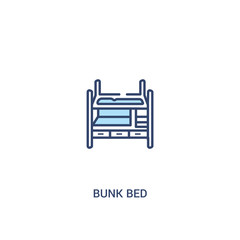 bunk bed concept 2 colored icon. simple line element illustration. outline blue bunk bed symbol. can be used for web and mobile ui/ux.