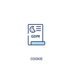 cookie concept 2 colored icon. simple line element illustration. outline blue cookie symbol. can be used for web and mobile ui/ux.