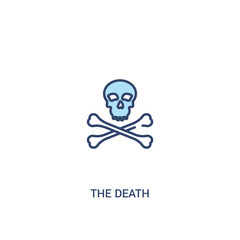 the death concept 2 colored icon. simple line element illustration. outline blue the death symbol. can be used for web and mobile ui/ux.