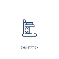 gym station concept 2 colored icon. simple line element illustration. outline blue gym station symbol. can be used for web and mobile ui/ux.