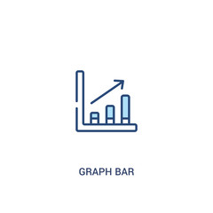 graph bar concept 2 colored icon. simple line element illustration. outline blue graph bar symbol. can be used for web and mobile ui/ux.