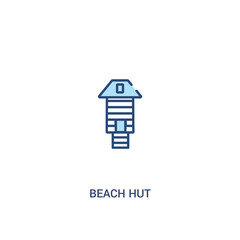 beach hut concept 2 colored icon. simple line element illustration. outline blue beach hut symbol. can be used for web and mobile ui/ux.