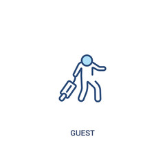 guest concept 2 colored icon. simple line element illustration. outline blue guest symbol. can be used for web and mobile ui/ux.
