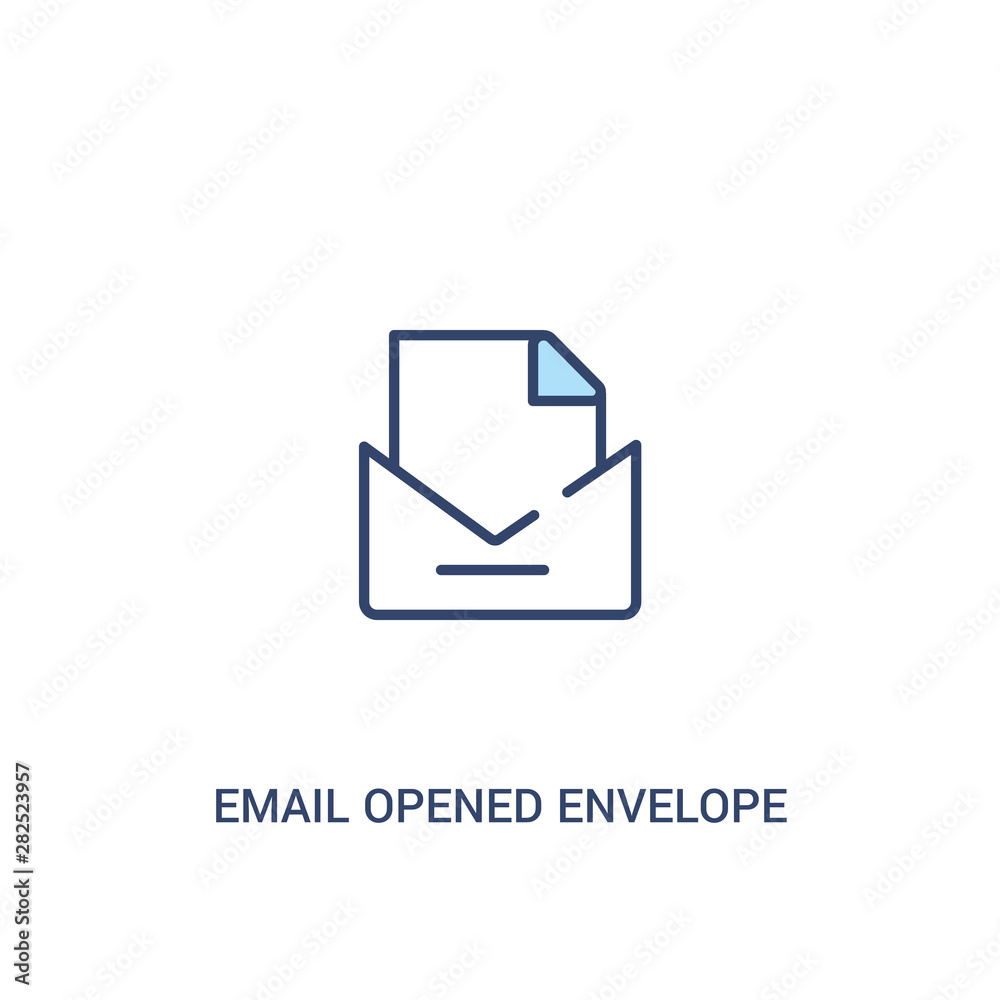 Poster email opened envelope concept 2 colored icon. simple line element illustration. outline blue email o