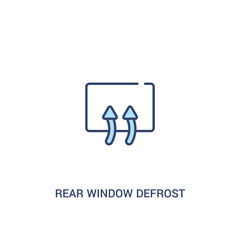 rear window defrost concept 2 colored icon. simple line element illustration. outline blue rear window defrost symbol. can be used for web and mobile ui/ux.