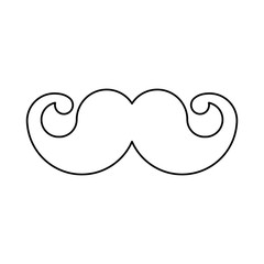 vintage moustache classic retro cartoon in black and white