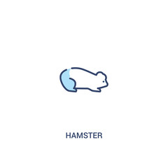 hamster concept 2 colored icon. simple line element illustration. outline blue hamster symbol. can be used for web and mobile ui/ux.