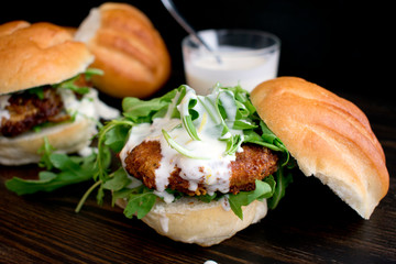 Chicken Sandwich with Lemon Mayonnaise and Arugula