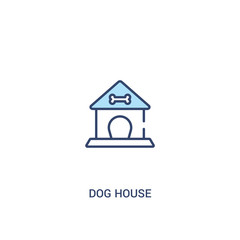 dog house concept 2 colored icon. simple line element illustration. outline blue dog house symbol. can be used for web and mobile ui/ux.
