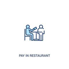 pay in restaurant concept 2 colored icon. simple line element illustration. outline blue pay in restaurant symbol. can be used for web and mobile ui/ux.