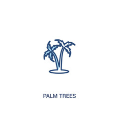 palm trees concept 2 colored icon. simple line element illustration. outline blue palm trees symbol. can be used for web and mobile ui/ux.