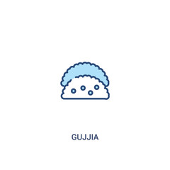 gujjia concept 2 colored icon. simple line element illustration. outline blue gujjia symbol. can be used for web and mobile ui/ux.