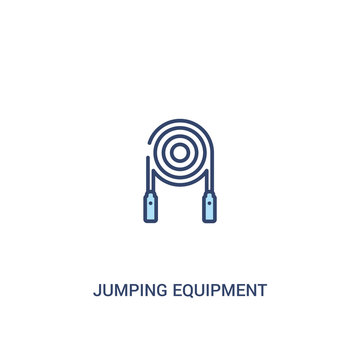 jumping equipment concept 2 colored icon. simple line element illustration. outline blue jumping equipment symbol. can be used for web and mobile ui/ux.
