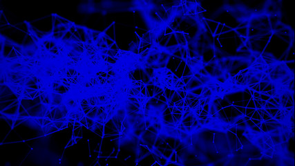 Abstract digital background. Plexus effect. 3D rendering.