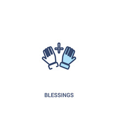 blessings concept 2 colored icon. simple line element illustration. outline blue blessings symbol. can be used for web and mobile ui/ux.