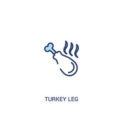 turkey leg concept 2 colored icon. simple line element illustration. outline blue turkey leg symbol. can be used for web and mobile ui/ux.