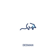 desman concept 2 colored icon. simple line element illustration. outline blue desman symbol. can be used for web and mobile ui/ux.