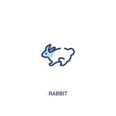 rabbit concept 2 colored icon. simple line element illustration. outline blue rabbit symbol. can be used for web and mobile ui/ux.