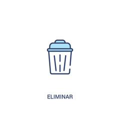 eliminar concept 2 colored icon. simple line element illustration. outline blue eliminar symbol. can be used for web and mobile ui/ux.