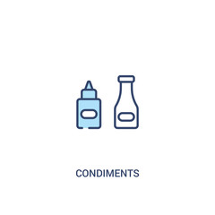 condiments concept 2 colored icon. simple line element illustration. outline blue condiments symbol. can be used for web and mobile ui/ux.