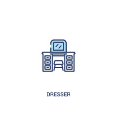 dresser concept 2 colored icon. simple line element illustration. outline blue dresser symbol. can be used for web and mobile ui/ux.