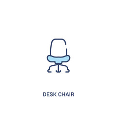 desk chair concept 2 colored icon. simple line element illustration. outline blue desk chair symbol. can be used for web and mobile ui/ux.