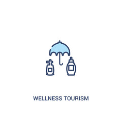 wellness tourism concept 2 colored icon. simple line element illustration. outline blue wellness tourism symbol. can be used for web and mobile ui/ux.
