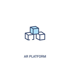 ar platform concept 2 colored icon. simple line element illustration. outline blue ar platform symbol. can be used for web and mobile ui/ux.